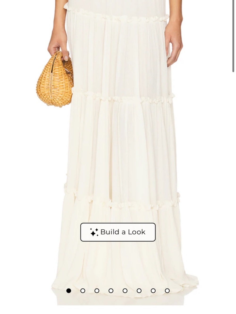 Tularosa Cream Tiered Maxi Skirt